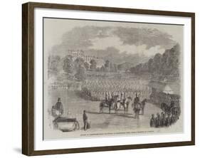 Review of Derbyshire Rifle Volunteers at Chatsworth Park-null-Framed Giclee Print