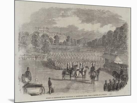 Review of Derbyshire Rifle Volunteers at Chatsworth Park-null-Mounted Giclee Print