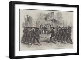 Review of Federal Troops on 4 July by President Lincoln and General Scott-null-Framed Giclee Print