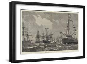 Review of the Fleet at Spithead by the Queen-null-Framed Giclee Print