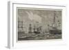 Review of the Fleet at Spithead by the Queen-null-Framed Giclee Print