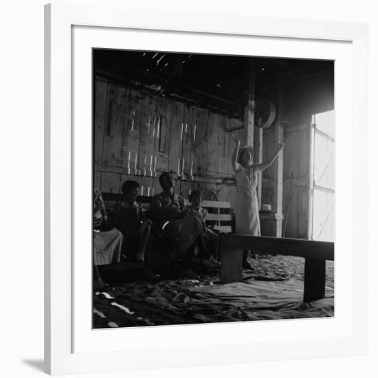 Revival meeting in a California garage, 1938-Dorothea Lange-Framed Giclee Print