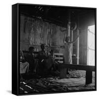 Revival meeting in a California garage, 1938-Dorothea Lange-Framed Stretched Canvas