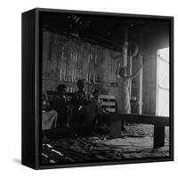 Revival meeting in a California garage, 1938-Dorothea Lange-Framed Stretched Canvas