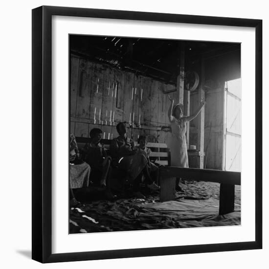 Revival meeting in a California garage, 1938-Dorothea Lange-Framed Giclee Print