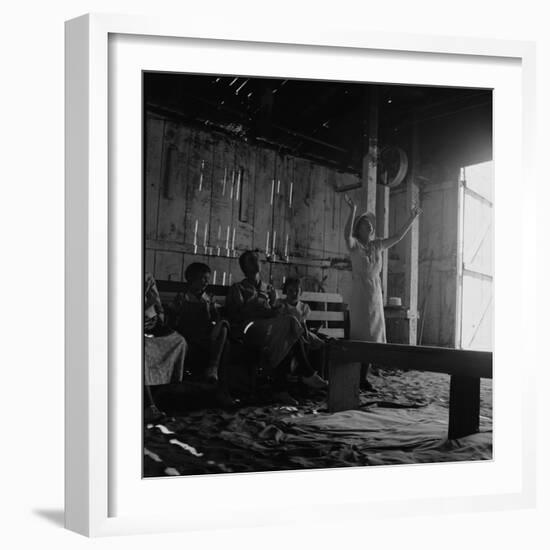 Revival meeting in a California garage, 1938-Dorothea Lange-Framed Giclee Print