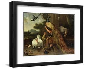 Revolt in the Poultry Coup-Melchior de Hondecoeter-Framed Premium Giclee Print