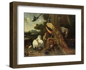 Revolt in the Poultry Coup-Melchior de Hondecoeter-Framed Giclee Print