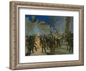 Revolution in Florence, 27th April 1859, Illustration from an Album on History of Risorgimento-null-Framed Giclee Print