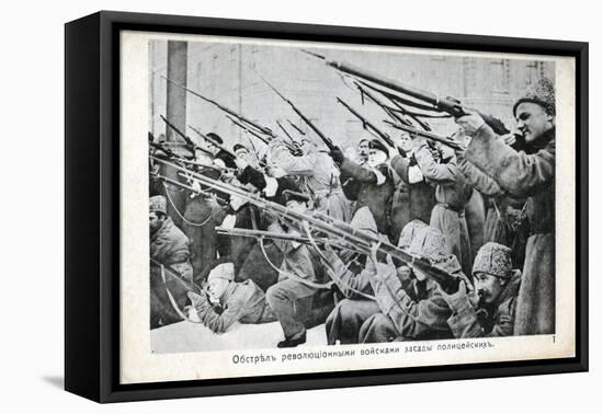 Revolutionaries Armed with Rifles, Russian Revolution, October 1917-null-Framed Stretched Canvas