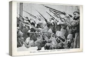Revolutionaries Armed with Rifles, Russian Revolution, October 1917-null-Stretched Canvas