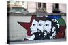 Revolutionary Mural Painted on Wall, Havana Centro, Havana, Cuba, West Indies, Central America-Lee Frost-Stretched Canvas
