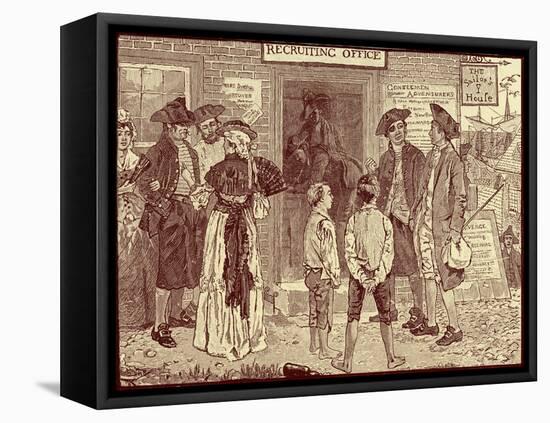 Revolutionary recruiting office, Connecticut-Howard Pyle-Framed Stretched Canvas