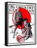 "Revolutionary Soldiers," Country Gentleman Cover, July 4, 1925-William Meade Prince-Framed Stretched Canvas