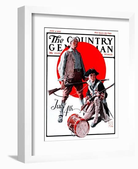 "Revolutionary Soldiers," Country Gentleman Cover, July 4, 1925-William Meade Prince-Framed Giclee Print