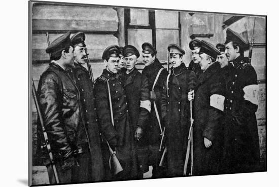 Revolutionary Students after the February Revolution, Russia, 1917-null-Mounted Giclee Print