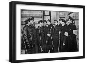 Revolutionary Students after the February Revolution, Russia, 1917-null-Framed Premium Giclee Print