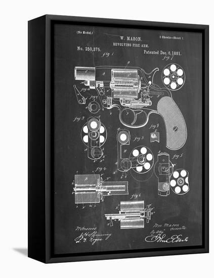 Revolver Firearm Patent-null-Framed Stretched Canvas