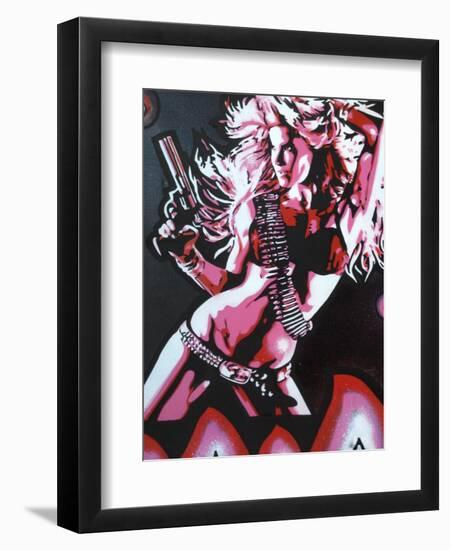 Revolver Girl 1-Abstract Graffiti-Framed Premium Giclee Print