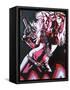 Revolver Girl 1-Abstract Graffiti-Framed Stretched Canvas