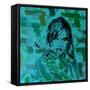 Revolver Greens-Abstract Graffiti-Framed Stretched Canvas