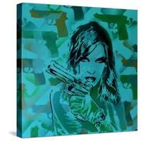 Revolver Greens-Abstract Graffiti-Stretched Canvas