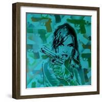 Revolver Greens-Abstract Graffiti-Framed Giclee Print