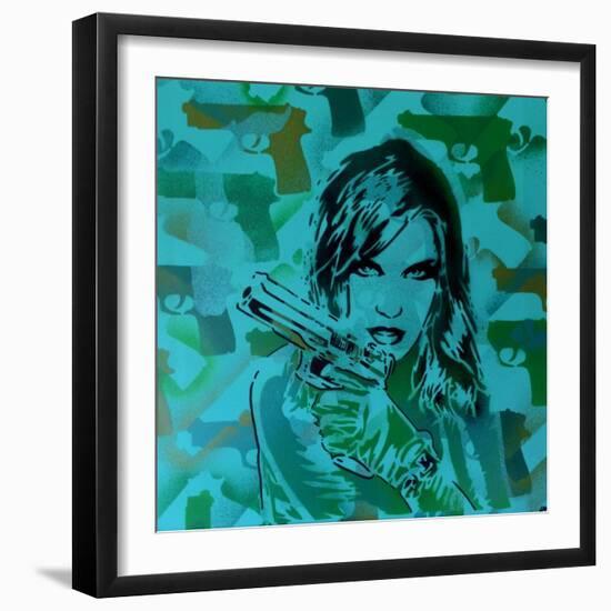 Revolver Greens-Abstract Graffiti-Framed Giclee Print