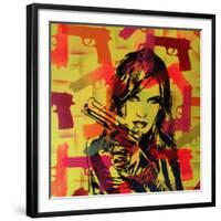 Revolver Yellows-Abstract Graffiti-Framed Giclee Print