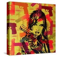 Revolver Yellows-Abstract Graffiti-Stretched Canvas
