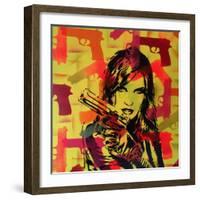 Revolver Yellows-Abstract Graffiti-Framed Giclee Print