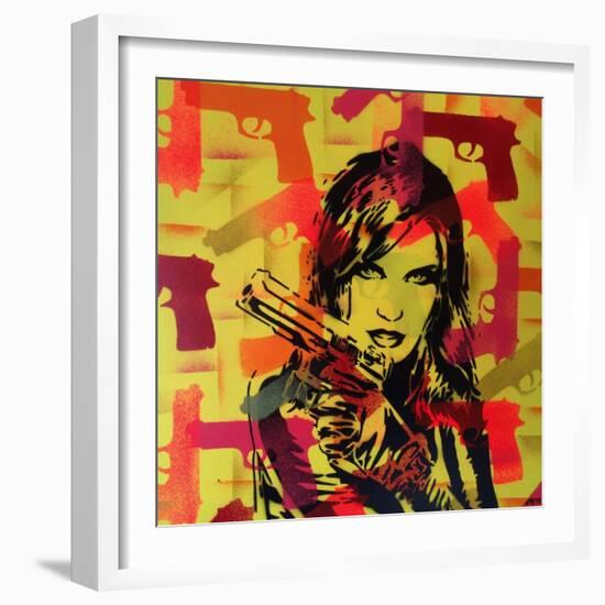 Revolver Yellows-Abstract Graffiti-Framed Giclee Print