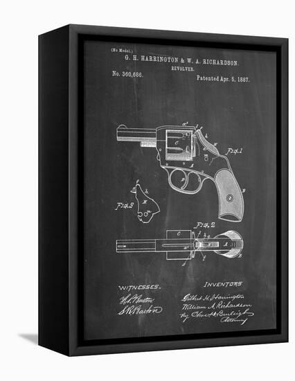 Revolving Firearm Patent-null-Framed Stretched Canvas