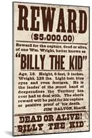 Reward Billy the Kid-null-Mounted Giclee Print