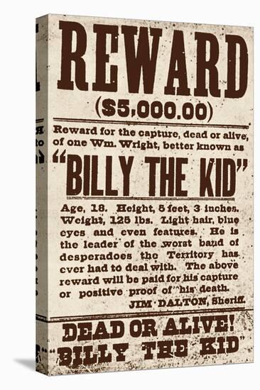 Reward Billy the Kid-null-Stretched Canvas