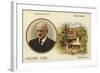 Reward Card with a Portrait of Finnish Composer Jean Sibelius-null-Framed Giclee Print