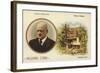 Reward Card with a Portrait of Finnish Composer Jean Sibelius-null-Framed Giclee Print