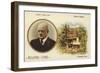 Reward Card with a Portrait of Finnish Composer Jean Sibelius-null-Framed Giclee Print