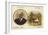 Reward Card with a Portrait of Finnish Composer Jean Sibelius-null-Framed Giclee Print