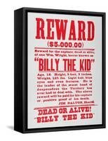 Reward Poster For Billy the Kid-null-Framed Stretched Canvas