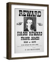 Reward Poster For Frank James-null-Framed Giclee Print