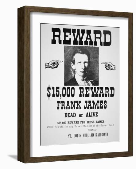 Reward Poster For Frank James-null-Framed Giclee Print