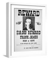 Reward Poster For Frank James-null-Framed Giclee Print