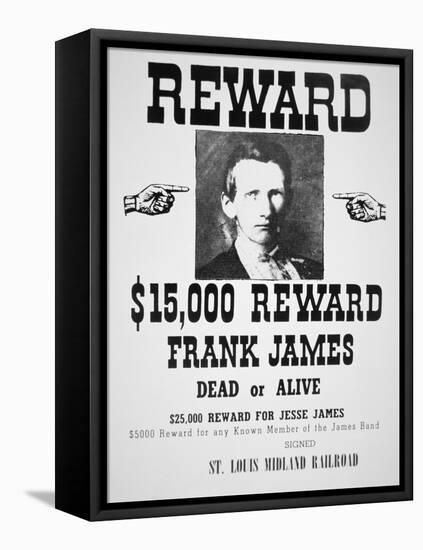 Reward Poster For Frank James-null-Framed Stretched Canvas