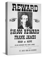 Reward Poster For Frank James-null-Stretched Canvas