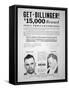 Reward Poster for John Dillinger, 1933-null-Framed Stretched Canvas