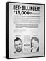 Reward Poster for John Dillinger, 1933-null-Framed Stretched Canvas