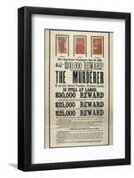 Reward Poster for the Murderer of President Abraham Lincoln, John Wilkes Booth and Accomplices-null-Framed Photographic Print