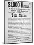 Reward Poster for Tom Nixon Issued by the Pinkerton National Detective Agency, 1877-American School-Mounted Giclee Print