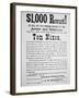 Reward Poster for Tom Nixon Issued by the Pinkerton National Detective Agency, 1877-American School-Framed Giclee Print